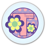Name Doodles - Personalized Melamine Plates (Dotty Flower) (106A-P21)